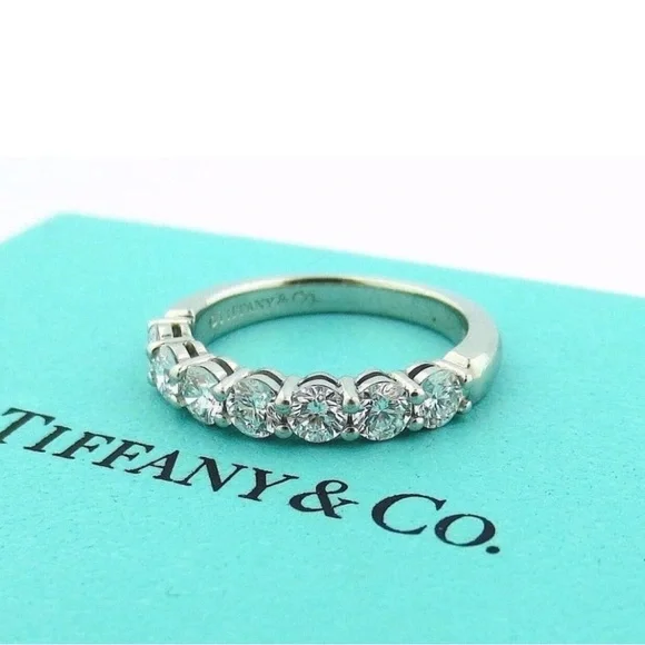Tiffany & Co Platinum Forever Half-circle Diamond Ring - Picture 1 of 6